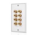 thumbnail image 3 of 8 Posts Speaker Wall Plate Home Theater Wall Plate Audio Panel for 4 Speakers, 3 of 6