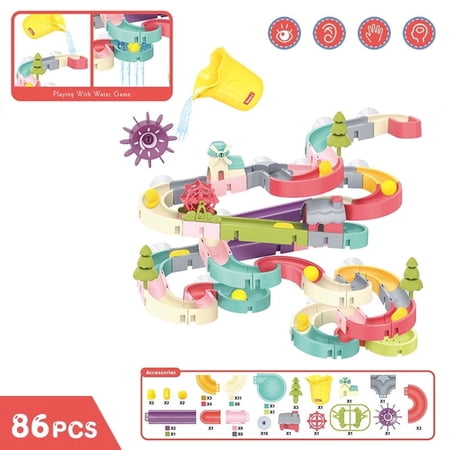 CONUSEA Toddler Bath Toys 86 Pieces, DIY Water Slide Toy,Bathtub Toys for Girls Boys 2-6 Year Old