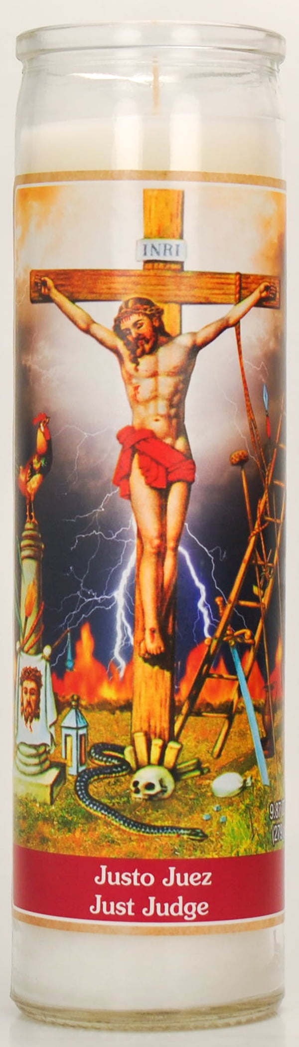 (2 pack) Prayer Candle Justo Juez White Wax, 8 Inch