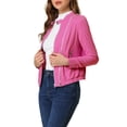 thumbnail image 5 of Allegra K Women's Lightweight Stand Collar Zip up Biker Moto Jacket, 5 of 8