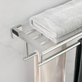 thumbnail image 5 of Bathroom Towel Rack with Double Towel Bar 32 Inch Bathroom Hotel Shower Shelf SUS304 Stainless Steel Modern Wall Mounted Holder Polished Chrome, 5 of 13