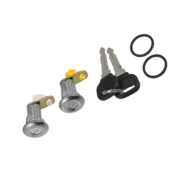 Unique Bargains Door Lock Cylinder Replacement for Ford Festiva No.BE3276210 Silver Tone Black 1 Set