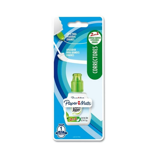Corrector Líquido Paper Mate Liquid paper 2 en 1, 22 ml