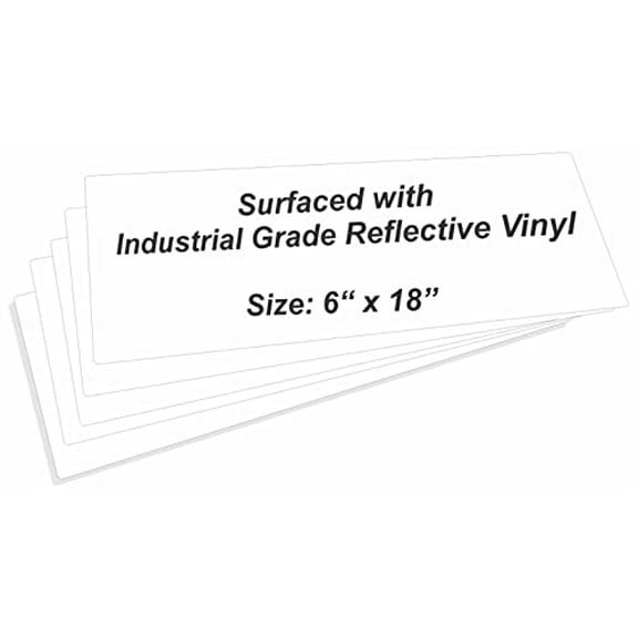 justsignframes Reflective Aluminum Metal Sign Blank - 6 x 18 White (5 Pack)