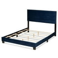 thumbnail image 3 of Bowery Hill Modern Navy Blue Upholstered Queen Size Panel Bed, 3 of 9