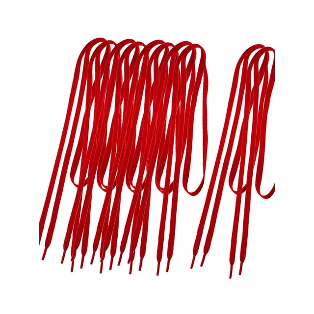 INSPIRE CHIC 5 Pairs 43.3 Inch Length Plastic Tips Flat Wide Shoelaces Laces Shoestring Red One Size
