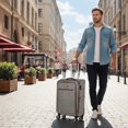 thumbnail image 6 of 3 Piece Softside Luggage Set Lightweight Spinner Expandable Suitcases with TSA Lock, 20"/26"/30",  XJ2511#7, 6 of 10