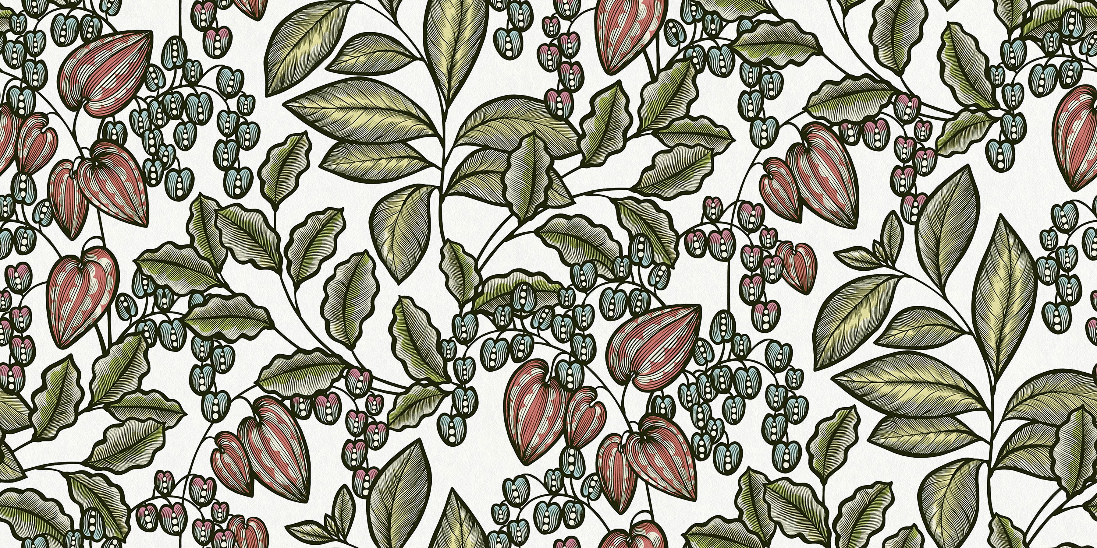 AS Creation Leif White Vine Trail Wallpaper