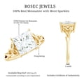 thumbnail image 6 of Rosec Jewels Moissanite Princess Cut Ring for Engagement - Celtic Knot Ring - 8 mm - 3 Carat - D-VS1 Quality, 18K Yellow Gold, US 10.00, 6 of 7