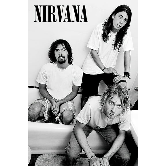 Nirvana - Music Poster (Dave Grohl, Kurt Cobain & Krist) (Bathroom) (24" x 36")
