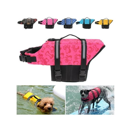 - XS/S/M/L Size bathing suit Dog Life Jacket Vest Swimming Float Reflective Pet Preserver