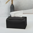 thumbnail image 4 of Fmbmuo Genuine or Faux Leather Tissue Box Cover Minimalist Tissue Box Cover PU Easy Refill for Office Desk, 4 of 5