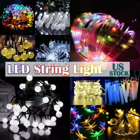Solar Outdoor String Lights,Flowers Animals Water-drop Design Decorative Lights for Home, Patio, Garden, Tree and Outdoor Decoration,30LED/50LED/100LED,[8 Modes]((Warm/White/RGB)