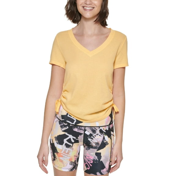 Calvin Klein Women's Ruched Top Yellow Size X-Small