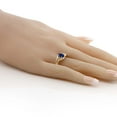 thumbnail image 3 of Gem Stone King 0.50 Ct Oval Blue Created Sapphire 18K Yellow Gold Plated Silver Ring (Size 6), 3 of 3