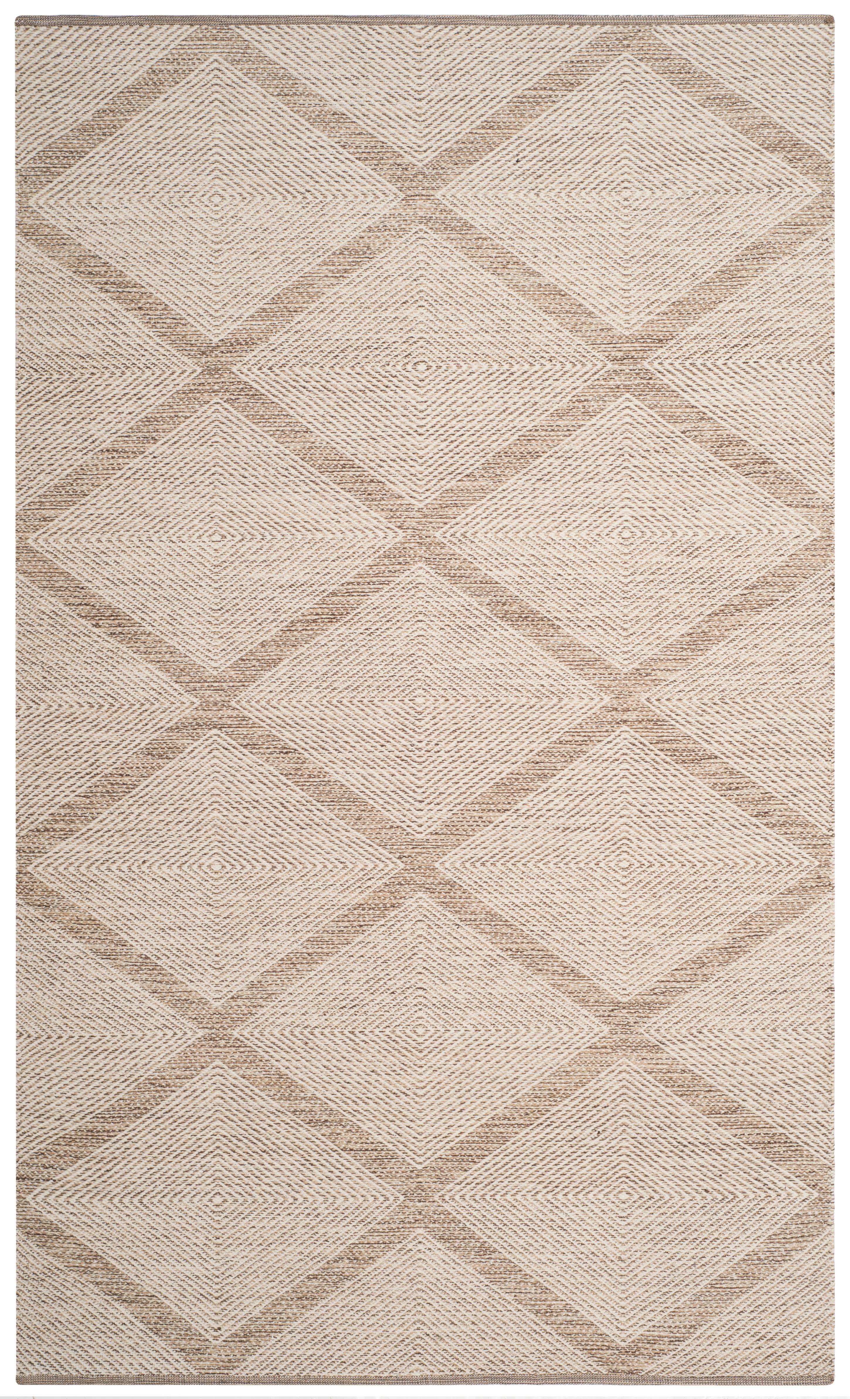SAFAVIEH Montauk Bailey Geometric Diamond Cotton Area Rug, Beige, 9' x 12'