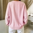 thumbnail image 3 of Edvintorg Crew Neck Sweatshirts Women Fashion Striped Long Sleeve Casual Loose Pullover Top Clothes Women S-2XL Pink, 3 of 3