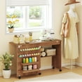 thumbnail image 2 of HOMCOM Folding Sewing Table, Rolling Craft Table with Storage, Brown, 2 of 9