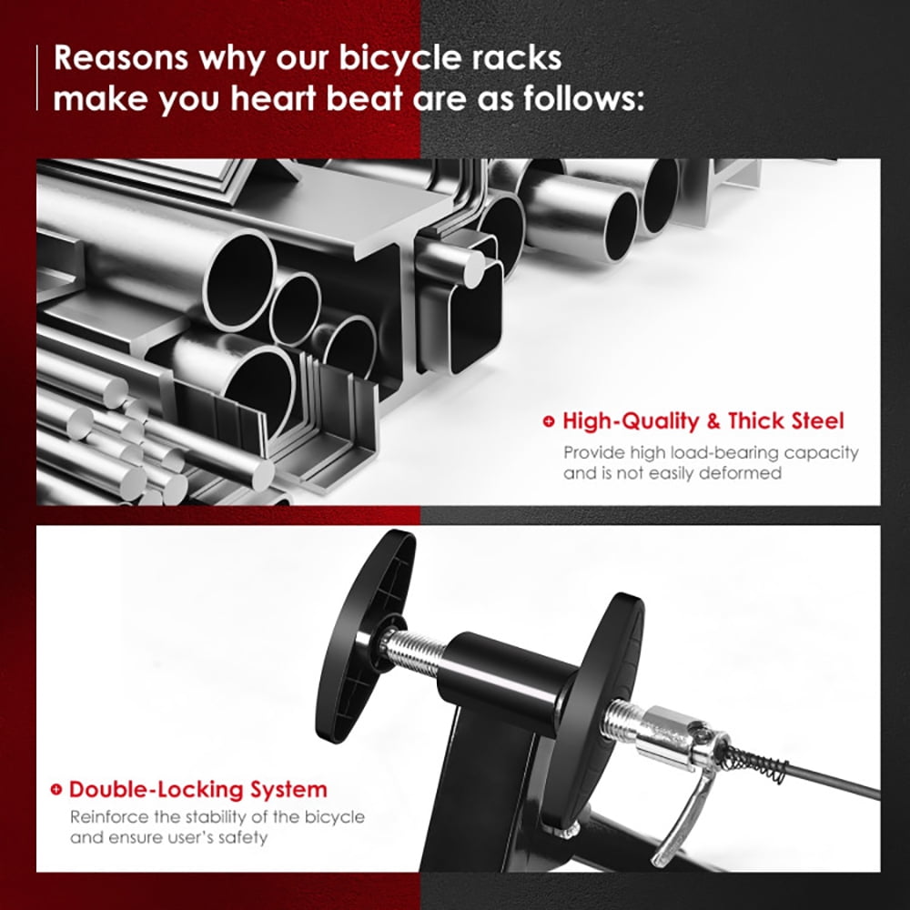 Topcobe Portable Folding Steel Bicycle Indoor Exercise Training Stand, Indoor Cycling Stationary Bike for Home Gym Cardio