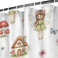 thumbnail image 3 of White Fairy Cottage Princess Pattern Shower Curtain 72"x84" ,Bathroom Decorative Shower Curtains Set with 12 Hooks,Modern Waterproof Washable Shower Curtain, 3 of 6