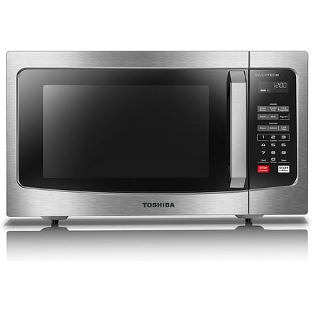 Toshiba ML-EM45PIT(SS) Microwave Oven with Inverter Technology, LCD Display and Smart Sensor, 1.6 Cu.ft, Stainless Steel