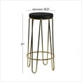thumbnail image 4 of DecMode 17" x 31" Gold Metal Bar Stool with Black Upholstered Seat, 1-Piece, 4 of 8