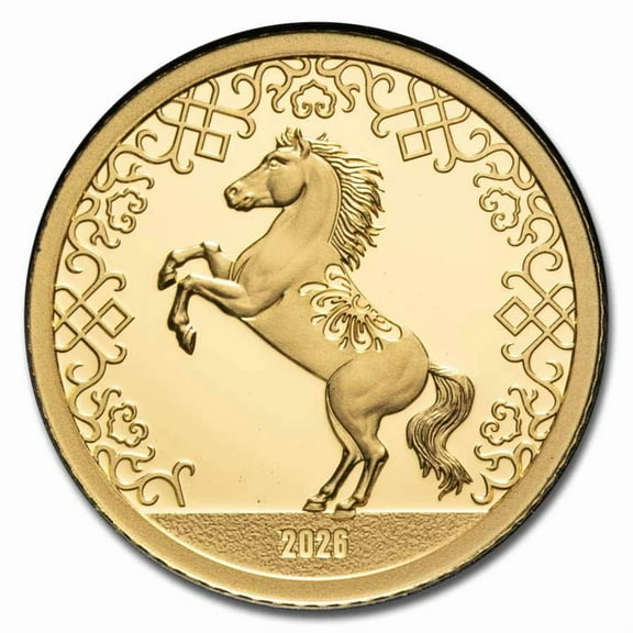 2026 Mongolia 1/2 gram Proof Gold Lunar Year of the Horse