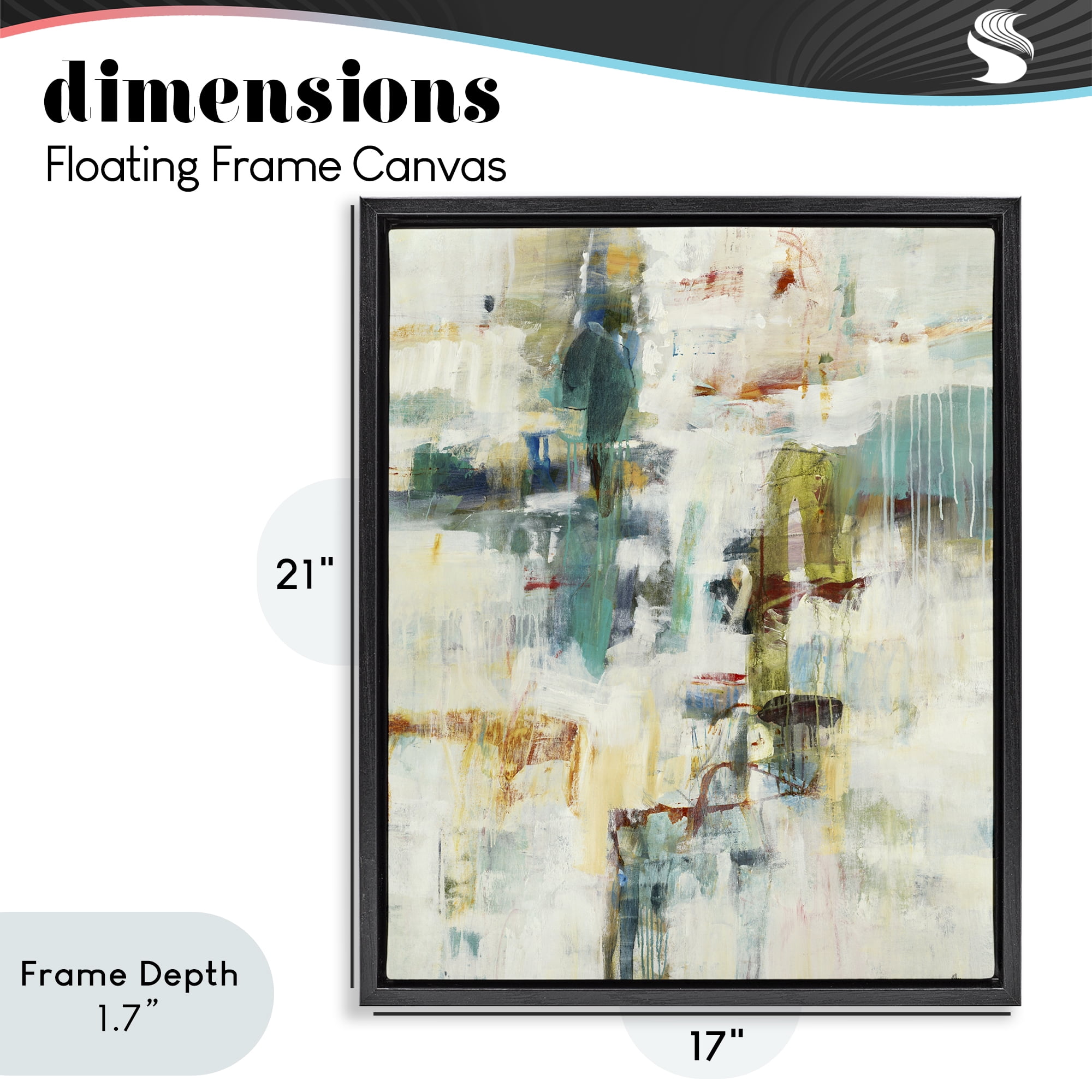 Stupell Industries Dynamic Paint Drips Black Framed Floater Canvas Wall Art, design by Lisa Ridgers