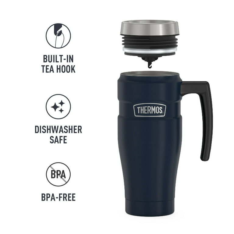 Thermos Brand 16oz Stainless King Vacuum Mug, Coffee Travel Spill