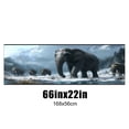 thumbnail image 6 of Pickup Car Window Stickers Decal Rear Window Decals for Trucks One Way Visual Waterproof Truck Back Window Tint Decal Graphic Perforated Vinyl Truck Stickers 66X 22inch Elephant Herd In Winter, 6 of 6