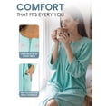 thumbnail image 4 of Casual Nights - Women's Jacquard Fleece Zip Front Robe, Duster For Ladies, 3/4 Sleeve Housecoat Duster with Pockets, 46 Inch Length, Green Small, 4 of 4