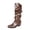 Brown, variant on SKIYLEVZ Knee-High Boots for Women Leather Boots Timeless Boho Chic Casual Style Pair with Dresses and Skirts Figure-Flattering Fashion Statement Faux Leather Boots