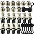 thumbnail image 2 of Aviation Connectors 5A, Lsgoodcare 30Pcs GX12-5 Pin Metal Aviation Plug Kit, Including 12MM 5 Pin Plug Thread Male Female Panel Wire Socket and Aviation Plugs Cap (GX12-5), 2 of 5