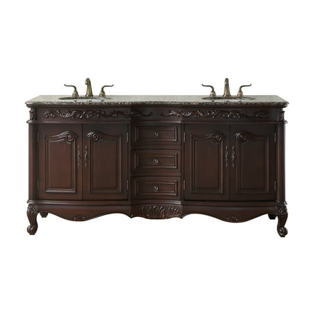 Stufurhome 72 Inch Saturn Double Sink Vanity With Baltic Brown Stufurhome 72 Inch Saturn Double Sink Vanity With Baltic Brown Granite Top