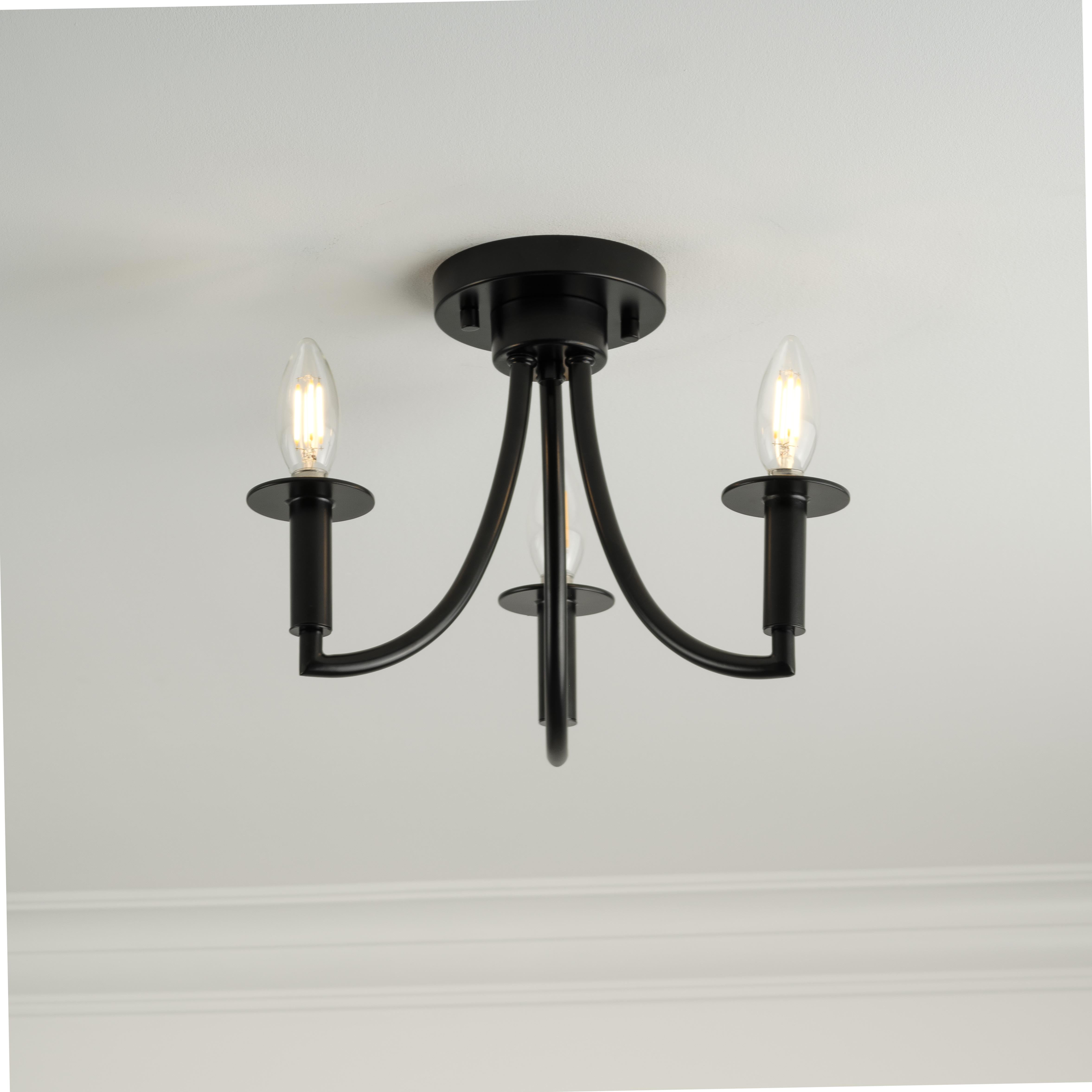 Better Homes & Gardens 12.75 in Contemporary Matte Black Convertible Pendant
