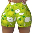 thumbnail image 2 of Rocae Green Apple for Women's Quick-Dry Running Shorts,Ladies Active Athletic Apparel Yoga Workout Gym Running Volleyball Spandex Shorts-, 2 of 8