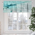 thumbnail image 5 of Marble Texture Valances for Windows, 42 x 12in, Turquoise Marble Tier Abstract Art Rod Pocket Kitchen Valance Curtain Light Filtering Window Treatments for Living Room Bedroom, 1 Panel, 5 of 7