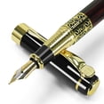 thumbnail image 2 of STONEGO Classic Design Rosewood Color Metal Ink Fountain Pen - Premium Executive Writing Pen for Office, Business, and Professional Use, Perfect Gift for Men, 2 of 11