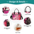 thumbnail image 3 of Ckdifva Strawberries and Pink Leopard Cooler Bag Cooler Cooling Tote Lunch Bag Lunch Box Front Pocket with Shoulder Strap, 3 of 6