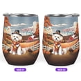 thumbnail image 2 of Thanksgiving Bichon Frise Pilgrim Grateful, Thankful, Blessed Fall Welcome 12oz Stainless Steel Wine Tumbler Insulated Cup with Lid Bichons Dog Lovers Gifts Idea - 00021, 2 of 5