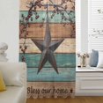 thumbnail image 6 of Texas Star Vintage Sheer Curtains 96 Inches Long, Berry Turquoise Green Brown Wooden Light Filering Curtains, Privacy Drapes Simi Floor to Veiling Curtain for Living Room Bedroom Window Treatment, 6 of 9