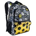 thumbnail image 1 of Mochila decorativa metálica para niños temática de fútbol 42 cm con 3 compartimentos, 1 of 6