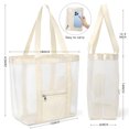 thumbnail image 5 of Livhil Mesh Beach Bag Rope Handles, Mesh Tote Bag for Women Contains Wicker Oversized Beach Tote Bag (Beige）, 5 of 8