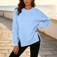 thumbnail image 4 of Women Causal Fleece Jacket Pullover Crewneck Fuzzy Blouse Long Sleeve Oversized Drop Shoulder Warm Thick Fall Winter Sweatshirt, 4 of 9