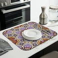 thumbnail image 3 of Colorful Vintage Mandala Coffee Mat – Ultra Absorbent Microfiber Spill Mat, Foldable and Lightweight Dish Drying Pad for Kitchen and Cafe, 3 of 6