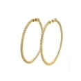 thumbnail image 3 of Rachel Koen Inside Out Diamond Hoop Earrings 14K Yellow Gold 2.98cttw 2 inches, 3 of 5