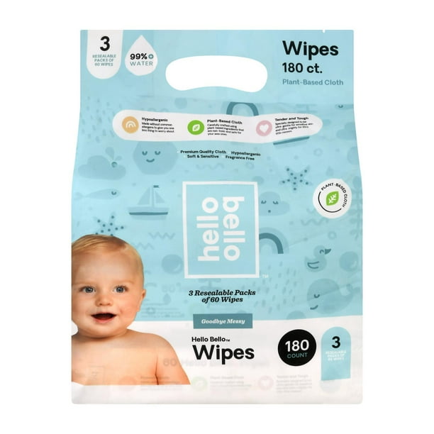 Hello Bello Wipes Baby 3 Pack EA of 1180 CT