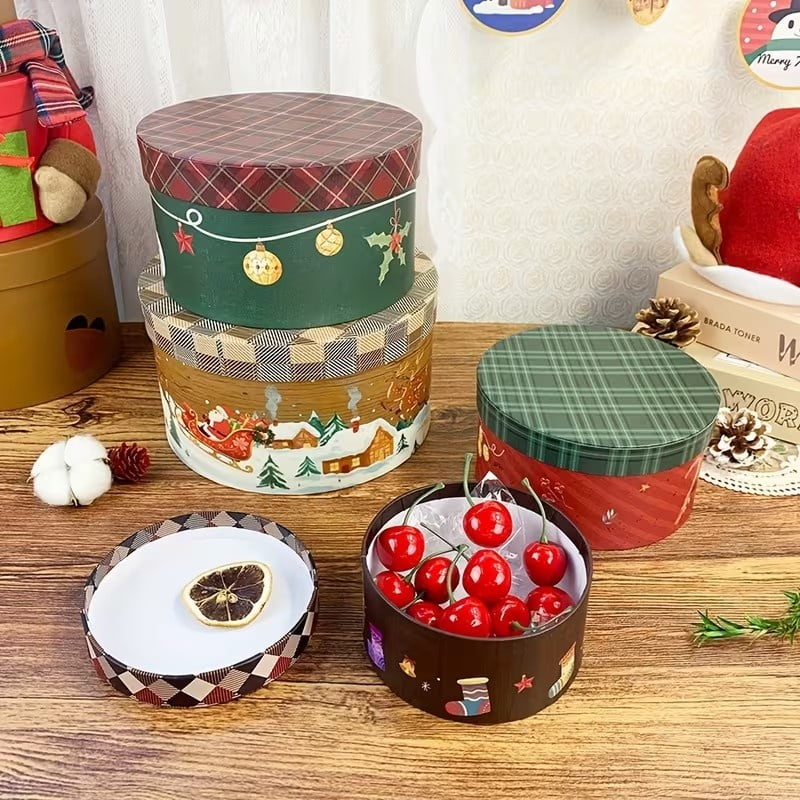4-Pack Festive Nested Gift Boxes with Lids for Storage and Organization
