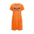 thumbnail image 4 of XFYSSS Women's Nightgown Plus Size Short Nightgown Independent Day Print Soft Nightshirt Lightweight Pajamas Dress Round Neck Short Sleeved Nightgown Short Sleepshirts S-2XL, 4 of 6