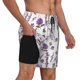 thumbnail image 2 of Balery Lavender Flowers Bañador para hombre, shorts de playa de secado rápido con entrepierna y forro de compresión-Large, 2 of 6